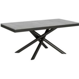 Itamoby Mesa extensible 90x180/440 cm efecto madera gris cemento, hierro