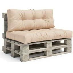 Deco Arts Conjunto de cojines para palets 120x80x20cm en poliéster beige