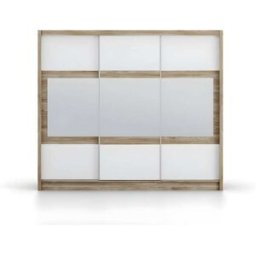 Unique Armario madera color natural claro, blanco