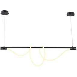 Alpinaluz Lámpara techo moderna neón metal negro ondulado 45w led
