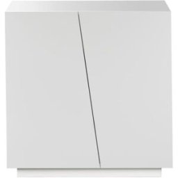 Whous Armario multiusos 2 puertas 79,20 cm efecto madera color blanco mate