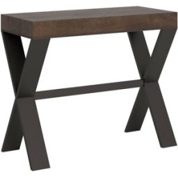 Itamoby Consola extensible 90x40/300 cm efecto madera nogal, hierro