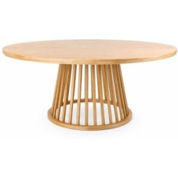 NIYLO Mesa redonda comedor de olmo marrón 180x180x76 cm 8 plazas