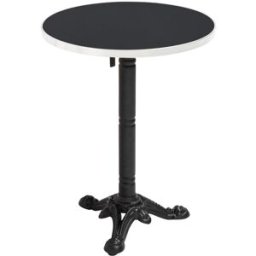 Oviala Mesa de comedor redonda 60 cm inclinable negro/plateado y pata negra