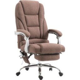 CLP Silla de oficina giratoria regulable en tela marrón