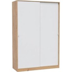 Calicosy Armario 2 puertas correderas efecto madera y blanco h200 cm