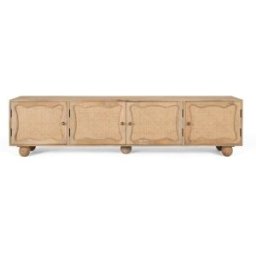 GINER Y COLOMER Mueble tv de madera de mango con 4 puertas y diseño artesanal