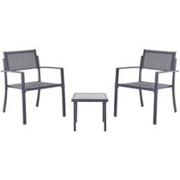 Beliani Conjunto de balcón metal gris oscuro
