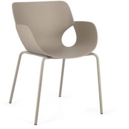 Bizzotto Juego de 2 sillas de comedor en acero y polipropileno gris