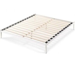 Reca Bedding Cama de diseño estilo industrial blanca con lamas anchas 160x200 cm