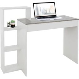ML-Design Escritorio con estante 110x72x40 cm blanco/madera