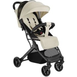 Tectake Carrito de bebé plegable, arnés de 5 puntos y apto 15 kg, gris/beige
