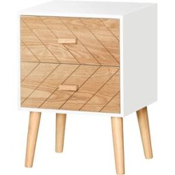 Maison Chic Mesita de noche de madera blanca de 40x30x55,5 cm.