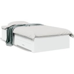 Maison Chic Cama individual cama con cajones madera blanco 100x200 cm