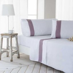 Cotton Artean Juego de sábanas percal algodón 180 hilos vino 250x270 cama 160
