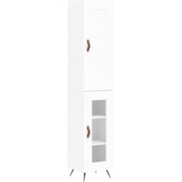 Maison Chic Aparador alto madera contrachapada blanco 34,5x34x180 cm