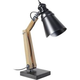Tosel lámpara de mesa madera natural metal pantalla antracita