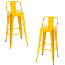 Regalos Miguel Pack 2 taburetes color amarillo en acero reforzado