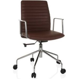 hjh OFFICE Sillón alta gama piel sintética marrón