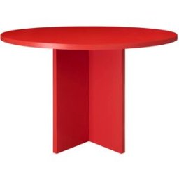 RNT by Really Nice Things Mesa de comedor redonda tablero laminado de 3cm rojo llama 120cm