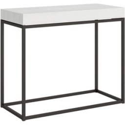 Itamoby Consola extensible 90x40/300 cm efecto madera fresno blanco, hierro