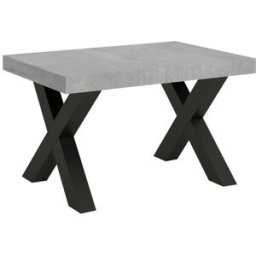 Itamoby Mesa extensible 90x140/244 cm efecto madera gris cemento, hierro