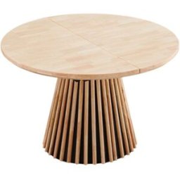 Mathi Design Mesa de comedor de madera redonda extensible d120cm