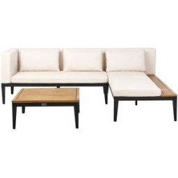 Beliani Conjunto de jardín de madera beige 3 personas