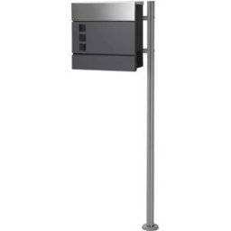 ECD Germany Buzón de correos acero inox antracita moderno espacio para revistas