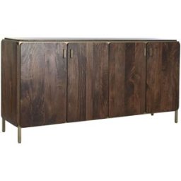 NIYLO Buffet de acero y mango marrón 160x40x81 cm