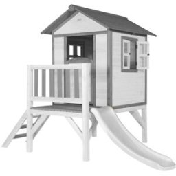 Axi Casita infantil xl con tobogán de madera blanca fsc, blanco