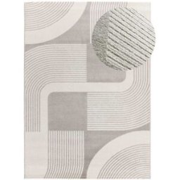 Atticgo Alfombra con relieve blanco/gris 160x230 cm