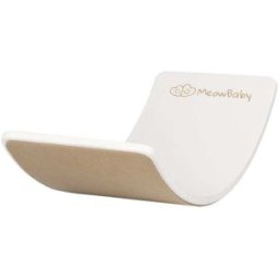 MeowBaby Tabla de equilibrio blanca con fieltro beige 80x30cm