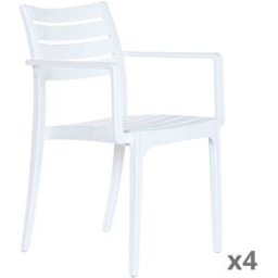 NIYLO Conjunto de 4 sillas de polipropileno reciclado blanco 57x52x84 cm