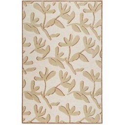 Wecon Home Alfombra diseño floral lana virgen mayoritaria beige/ladrillo 110x170