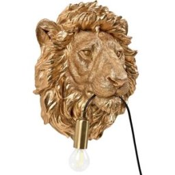 Beliani Lámpara de pared león dorado