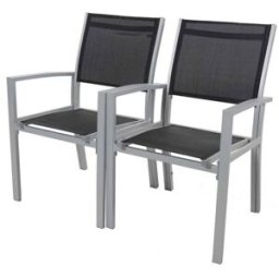 Habitat & Jardin Conjunto de 2 sillones de jardín negro 57 x 62 x 90 cm