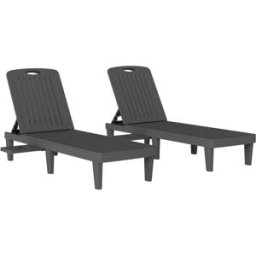 Outsunny Conjunto de tumbonas 192x57x28.5 cm gris