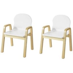 SoBuy Sillas infantiles x2 alturas ajustable madera blanco