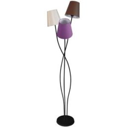 Tosel Lámpara de pie brazo metal negro pantalla multicolor