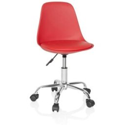 hjh OFFICE Silla giratoria para niños piel sintética rojo