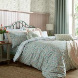 Laura Ashley Juego de funda nórdica azul para cama 90cm 200x200cm