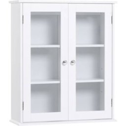 Kleankin Armario de pared baño 55x20x65 cm blanco