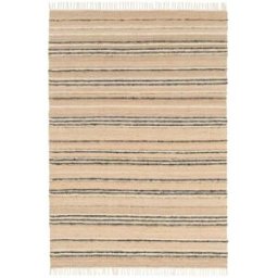 AFK Alfombra de rayas hecha a mano en lana y yute 120 x 170 cm