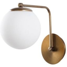 Wonderlamp Aplique de pared oro con esfera de cristal opal