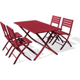 dcb garden Conjunto de comedor de jardín 4 plazas de aluminio
