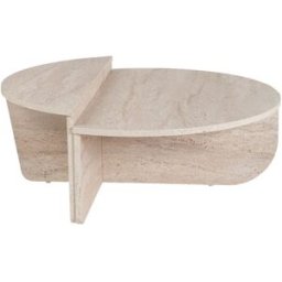Drawer Juego de 2 mesas bajas con efecto travertino - beige