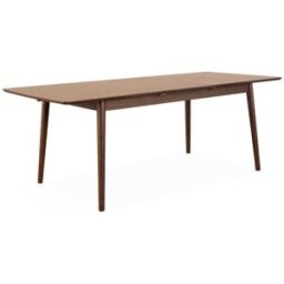 sweeek Mesa de comedor rectangular extensible de 6-8 plazas, nogal