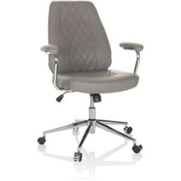 hjh OFFICE Sillón de oficina home office piel sintética gris