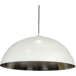Decoclico Lámpara de suspensión cúpula de metal blanco y plata